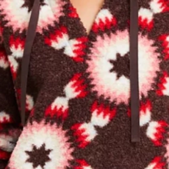 LOFT Sherpa Hoodie Sunburst Size Medium New with Tags - Picture 9 of 11